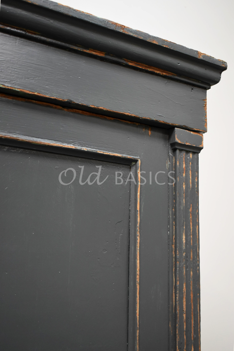 Detail van Ladenkast, grijs, materiaal hout